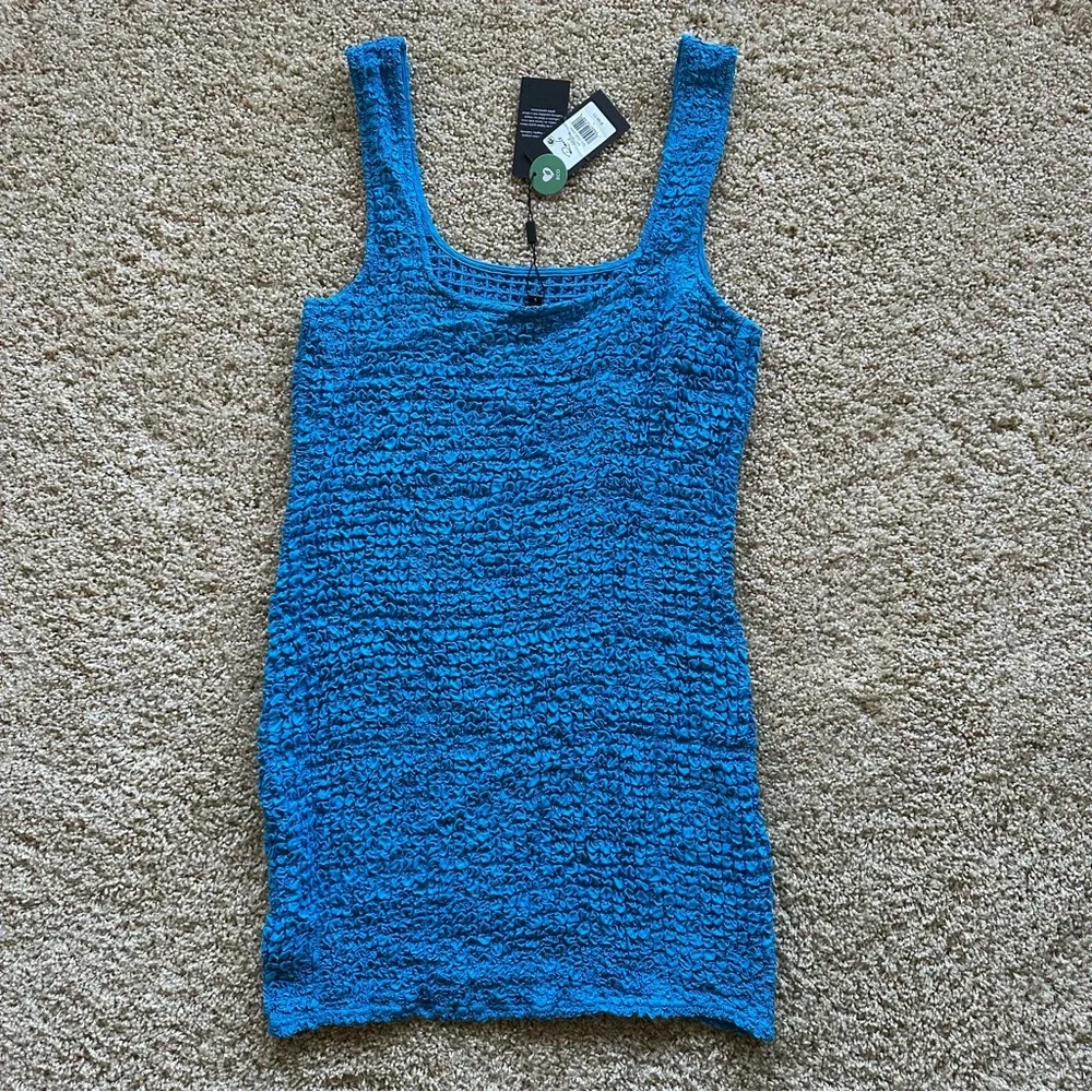Rails Julie Smocked‎ Dress Bay Blue Size L New With Tags - Picture 5 of 6